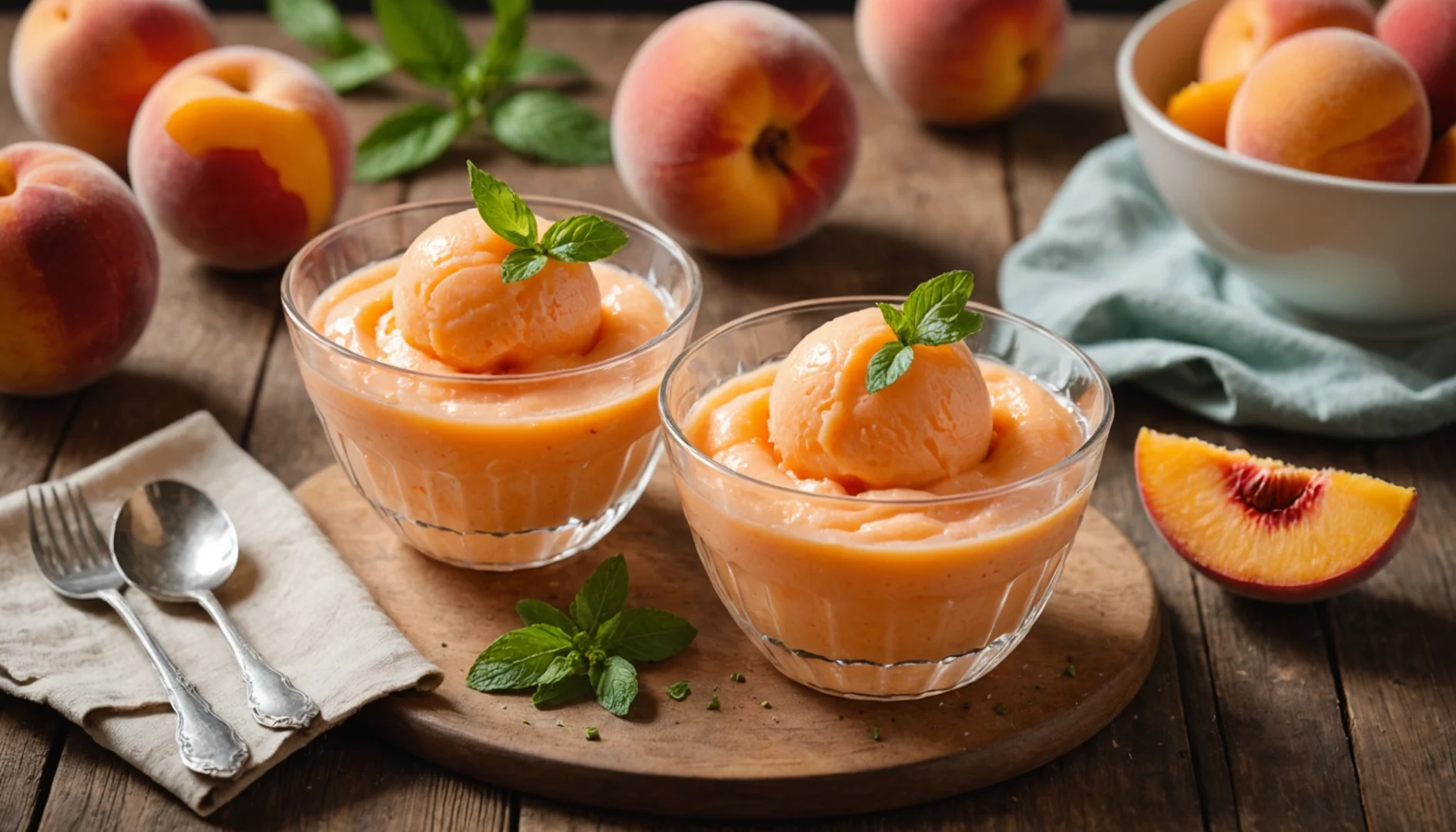 sorbet peches sans sorbetiere