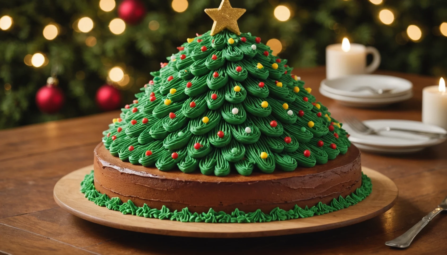gateau forme sapin de noel