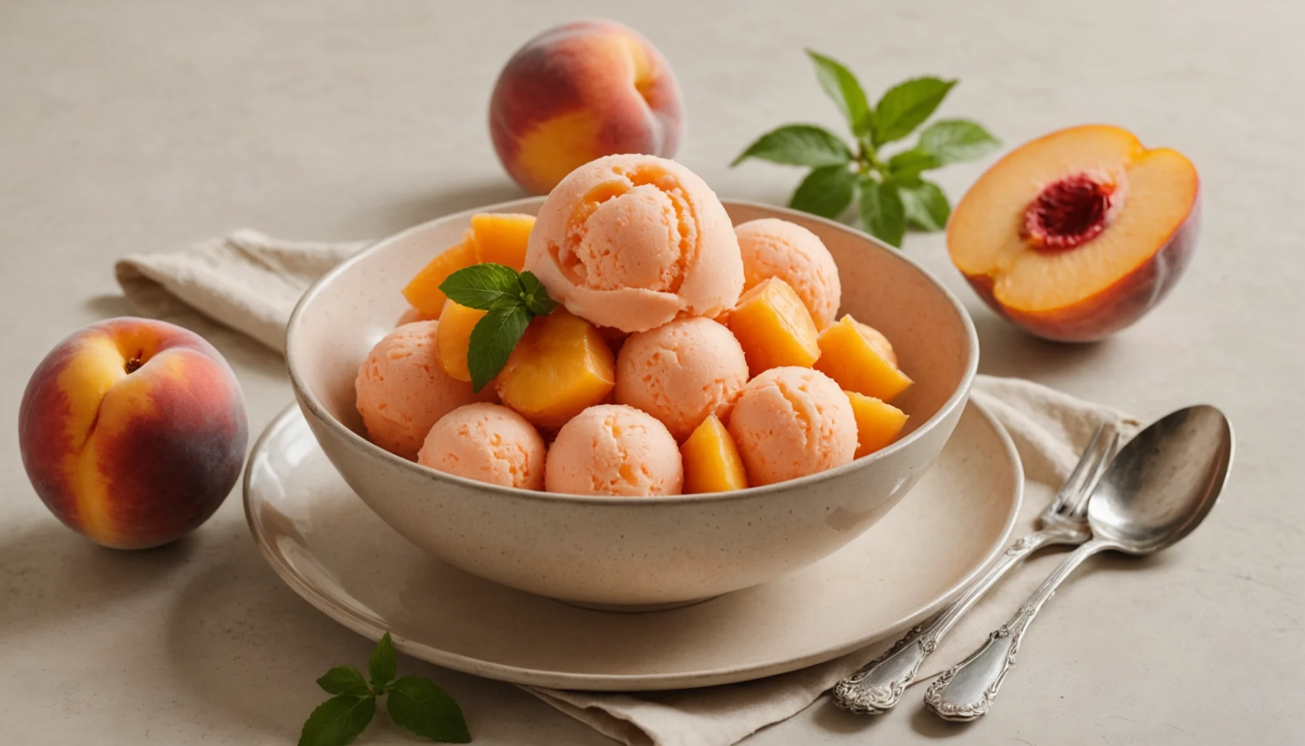 sorbet peches sans sorbetiere