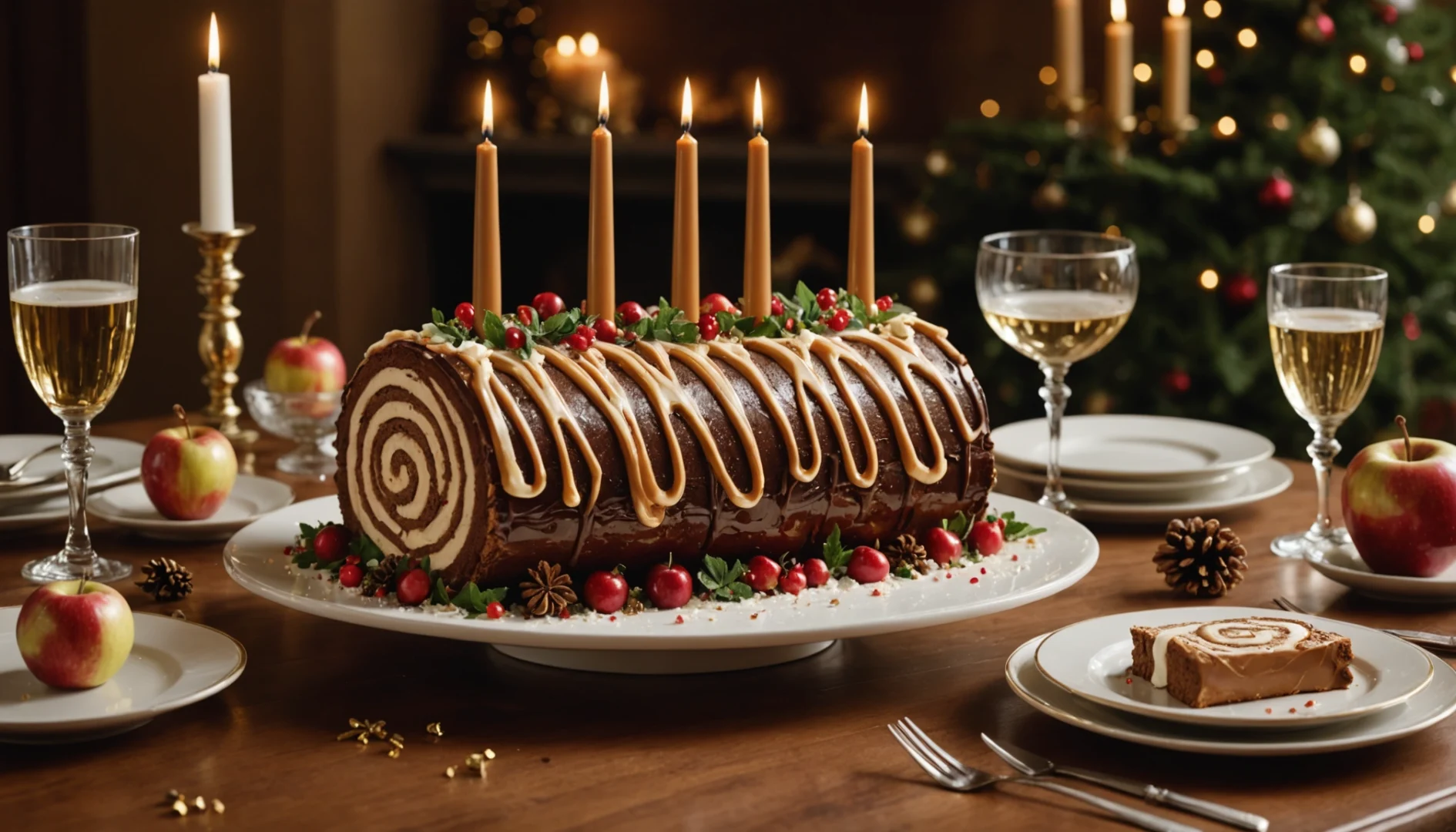 bûche caramel beurre salé pomme