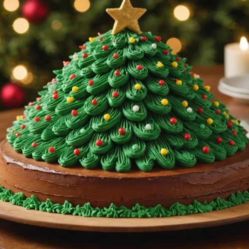 gateau forme sapin de noel