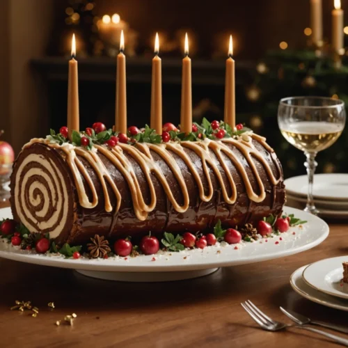bûche caramel beurre salé pomme